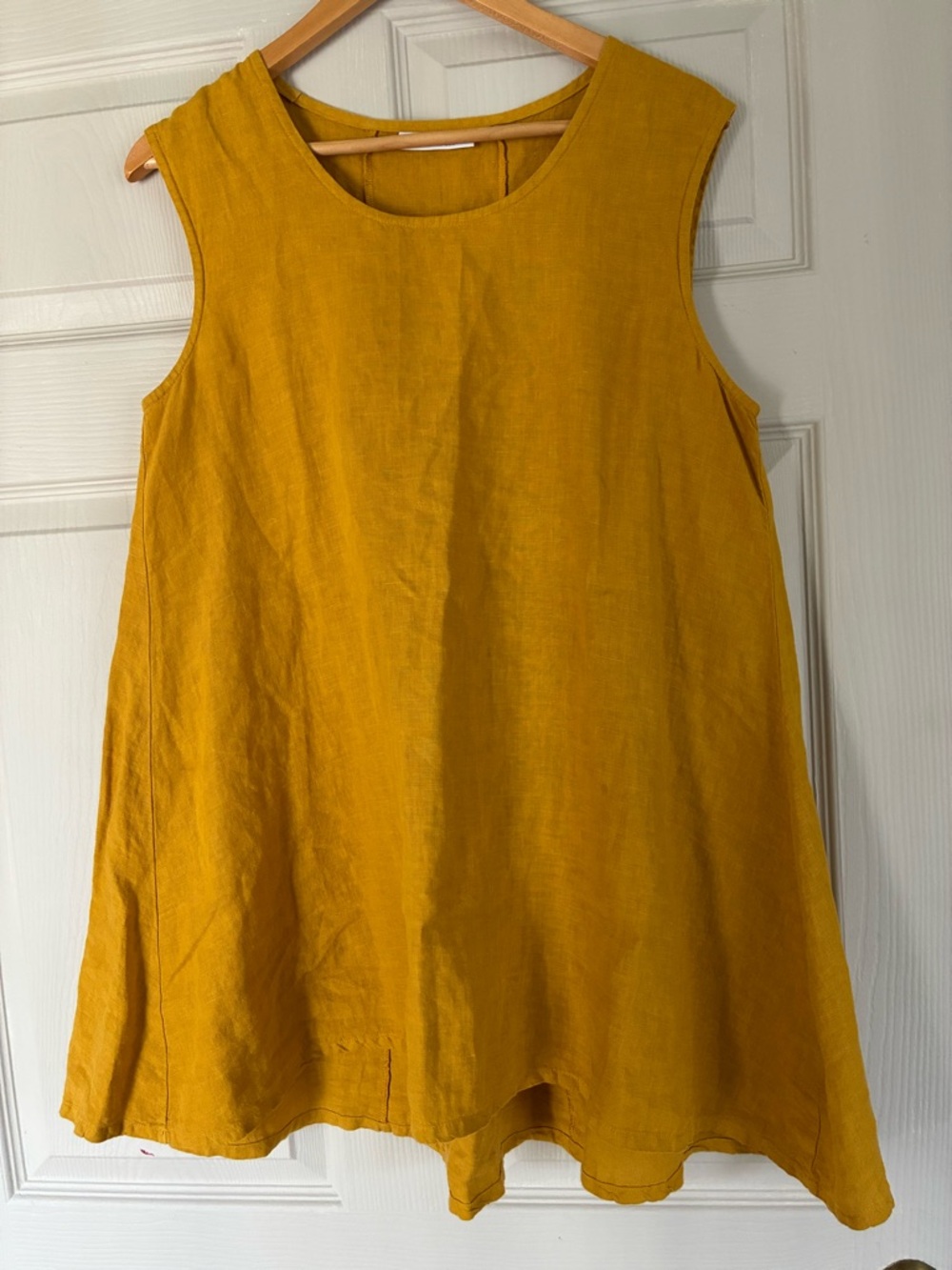 bryn Walker Sleeveless Linen Tunic in Mustard